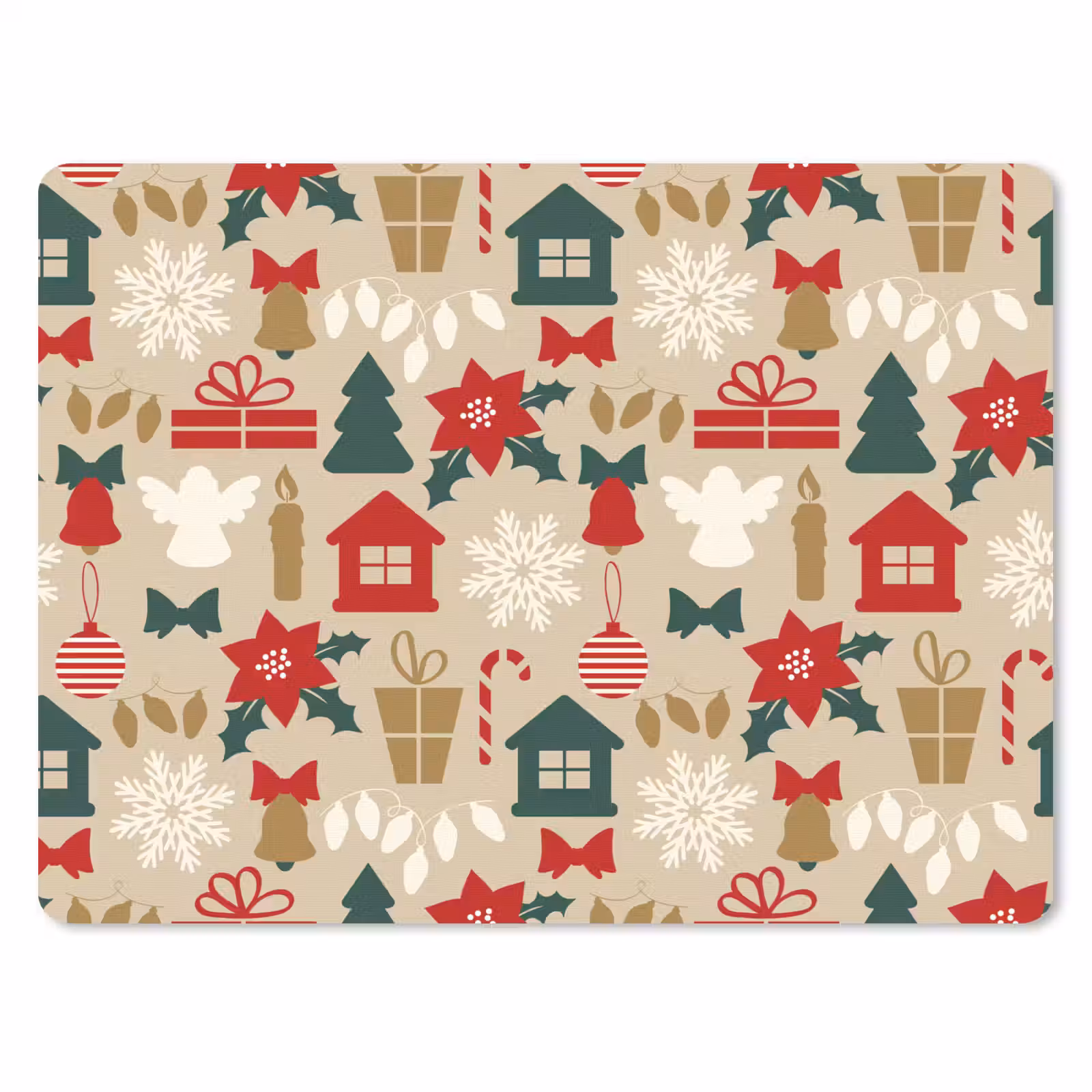 Muismat - Illustratie - Kerst - Beige — 1