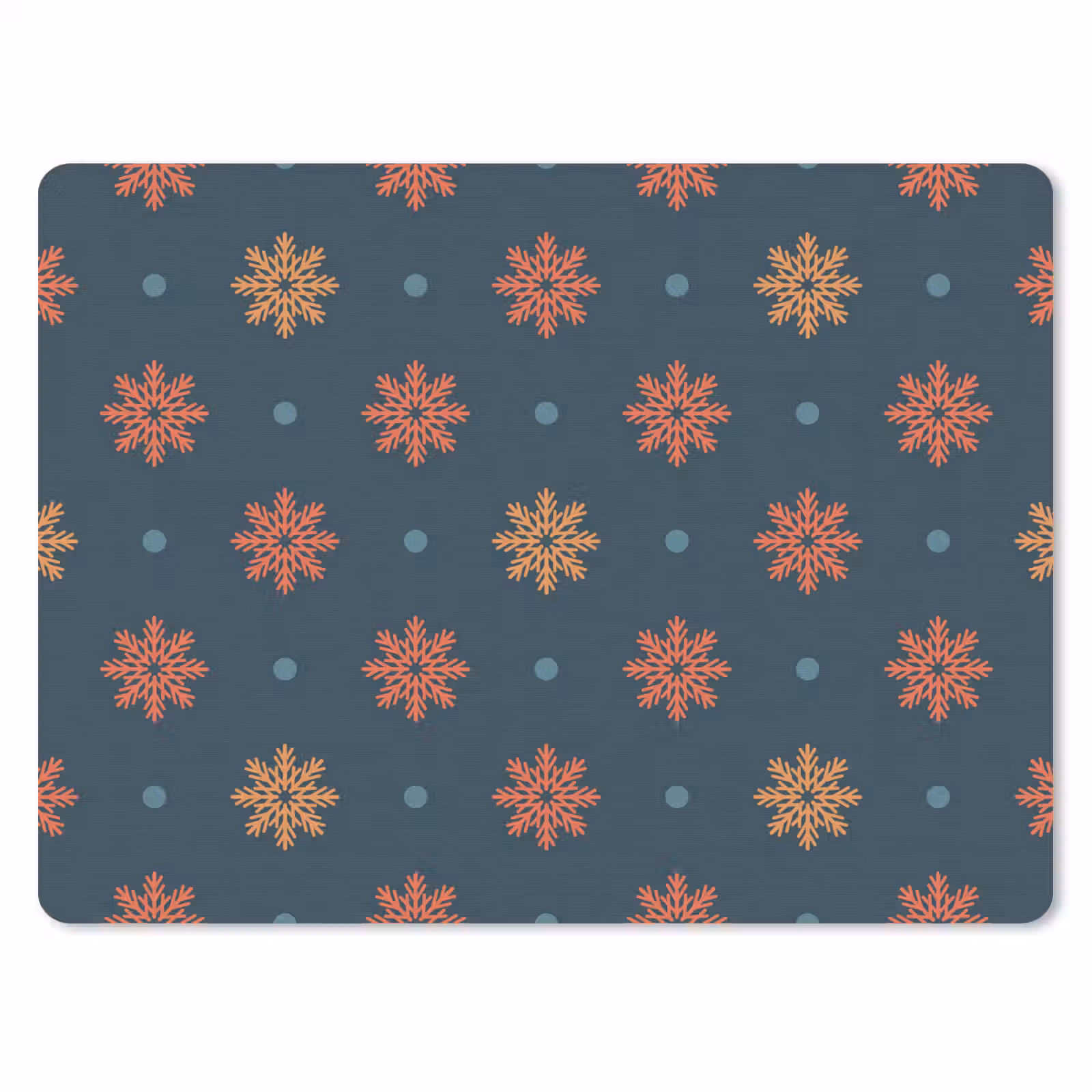 Muismat - Patroon - Sneeuwvlokken - Blauw — 1