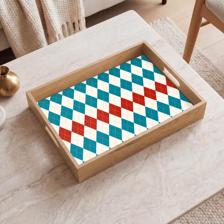 Dienblad - Illustratie - Ruiten - Rood - Groen — 2
