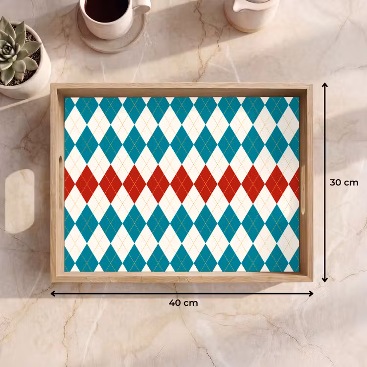 Dienblad - Illustratie - Ruiten - Rood - Groen — 9