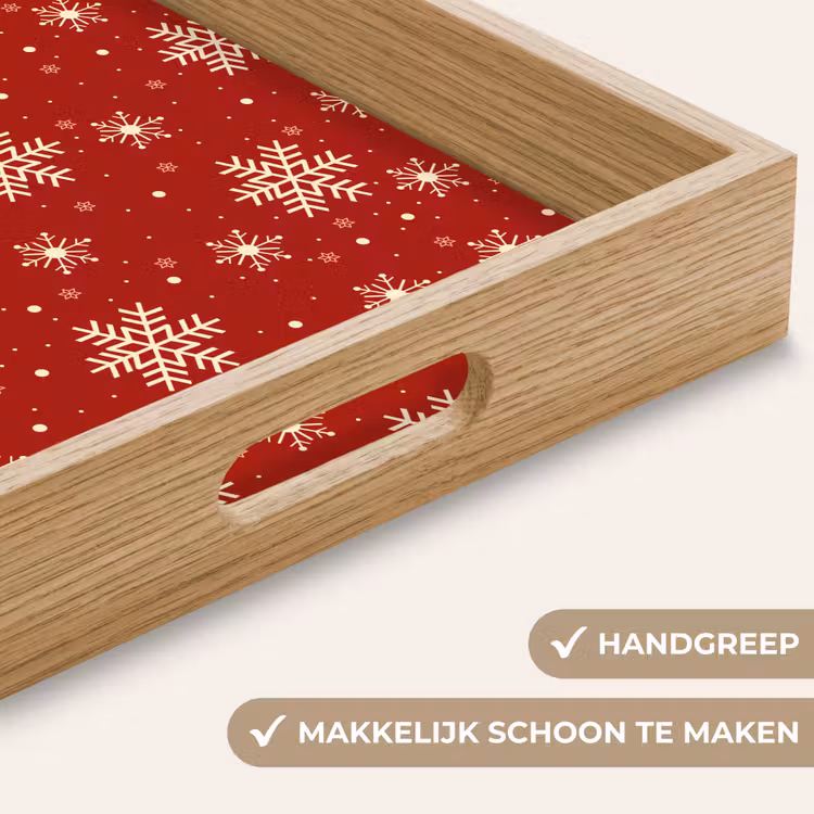 Dienblad - Illustratie - Sneeuwvlokken - Rood — 5