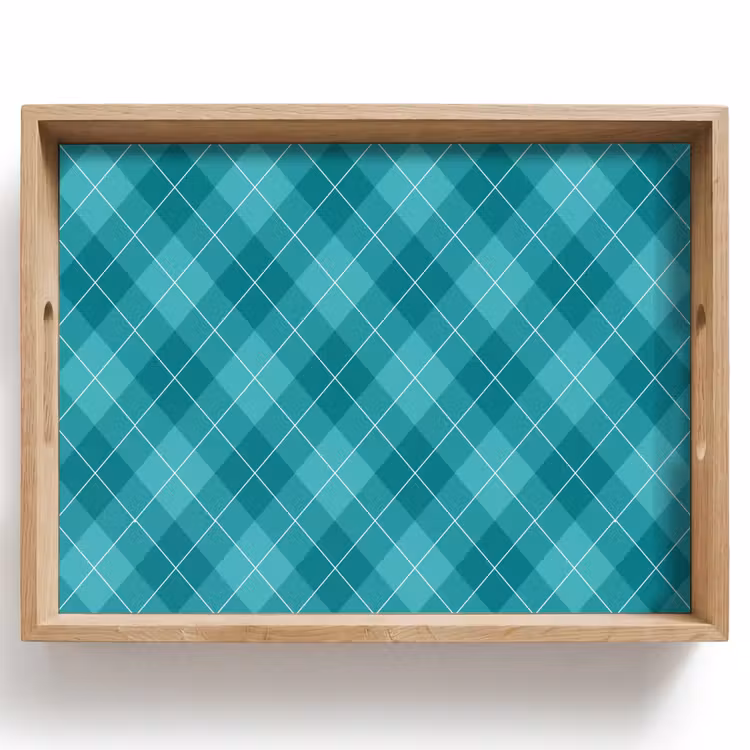 Dienblad - Patroon - Ruiten - Blauw — 1