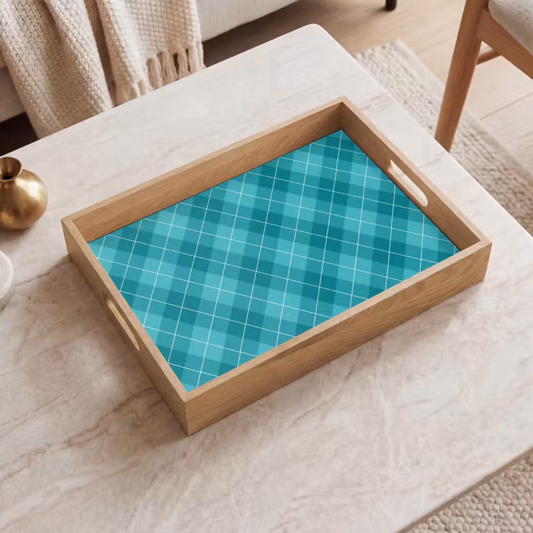 Dienblad - Patroon - Ruiten - Blauw — 2