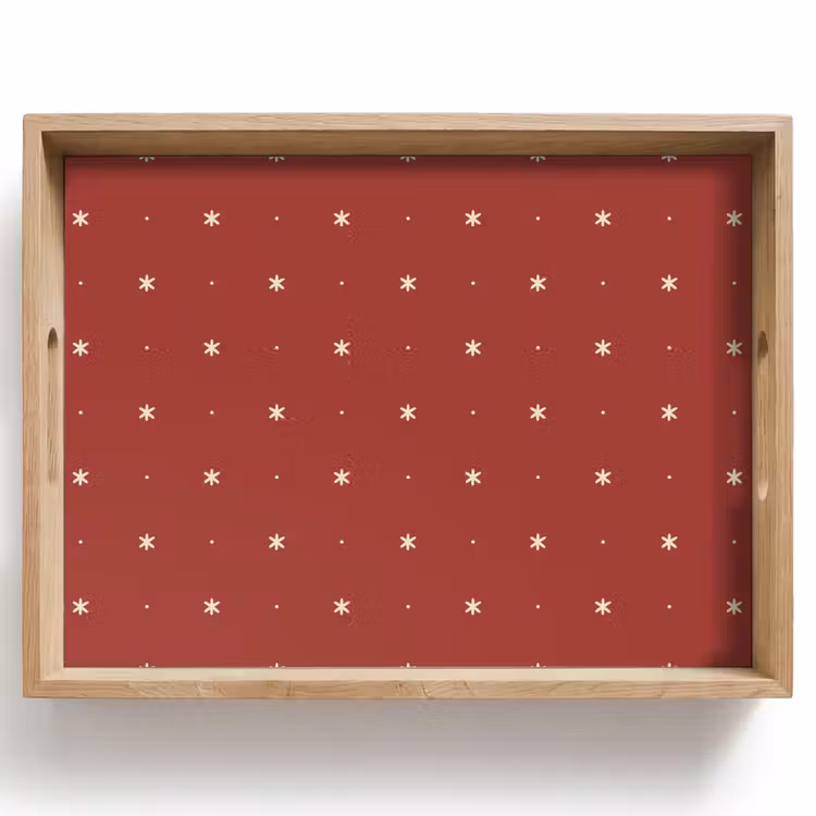 Dienblad - Patroon - Stippen - Sterren - Rood — 1