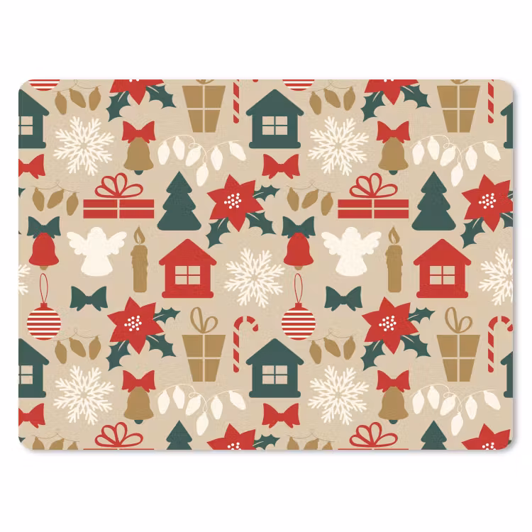 Muismat - Illustratie - Kerst - Beige — 1