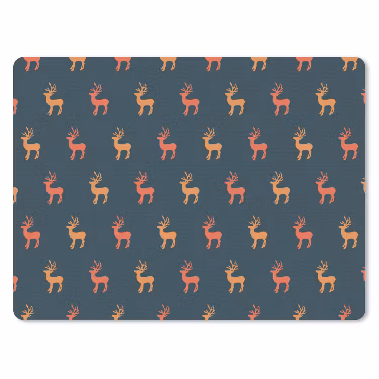 Muismat - Patroon - Herten - Blauw — 1