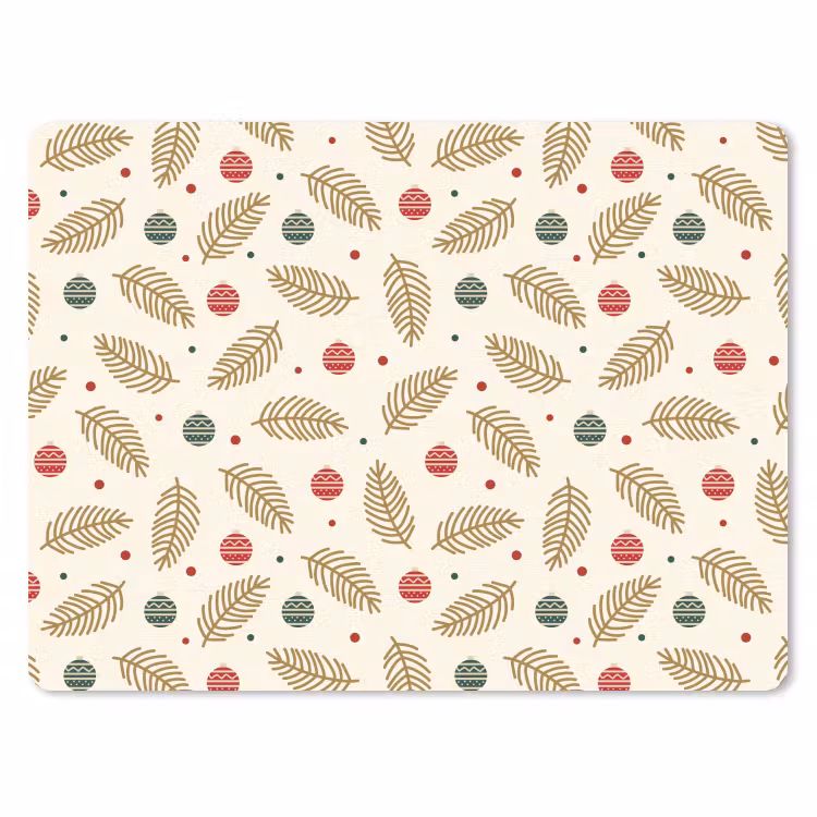 Muismat - Patroon - Kerst - Symbolen - Beige — 1