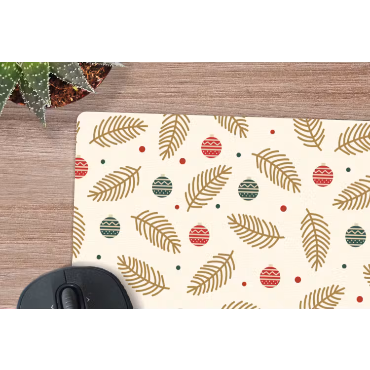 Muismat - Patroon - Kerst - Symbolen - Beige — 4