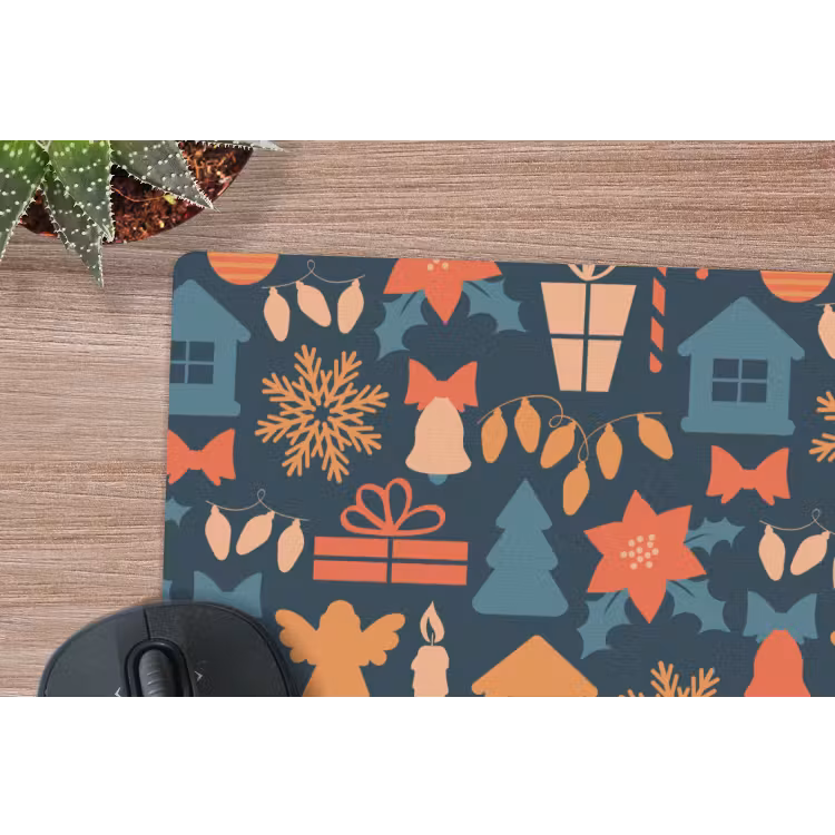 Muismat - Patroon - Kerst - Symbolen - Blauw — 4