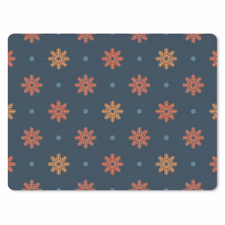 Muismat - Patroon - Sneeuwvlokken - Blauw — 1