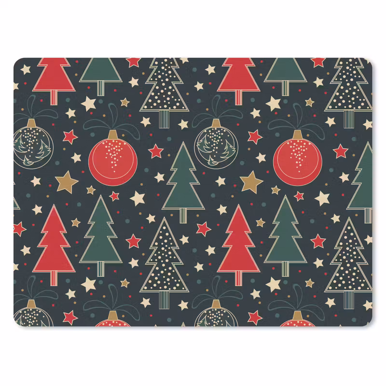Muismat - Illustratie - Kerst - Sterren - Groen — 1