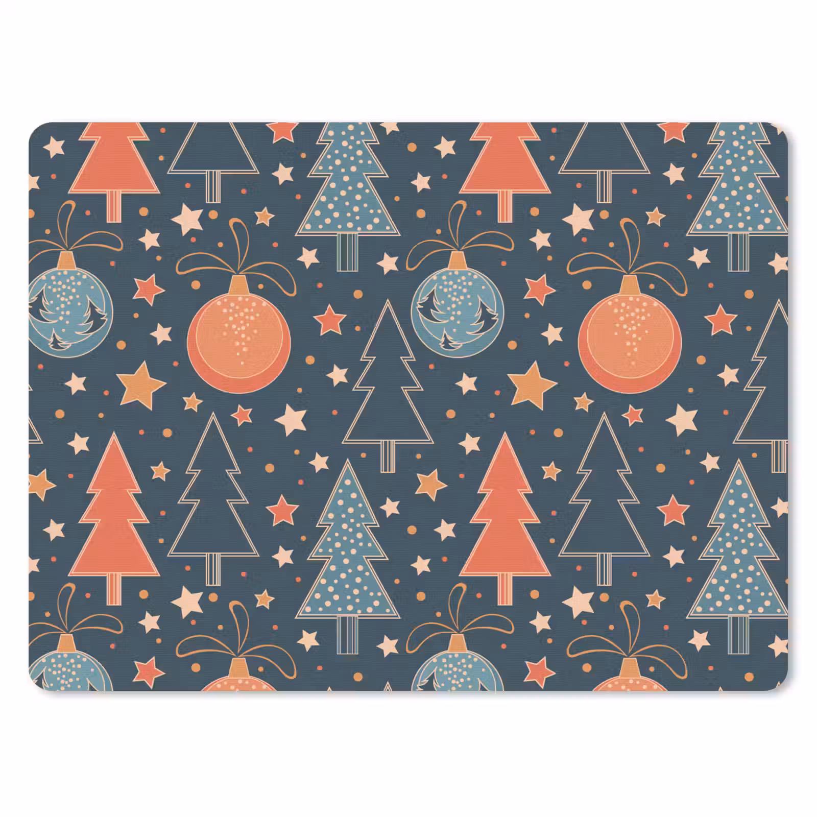 Muismat - Illustratie - Kerst - Symbolen - Blauw — 1