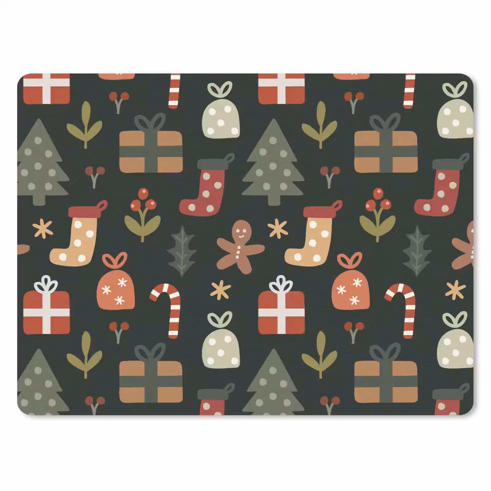 Muismat - Illustratie - Kerstfiguren - Groen — 1