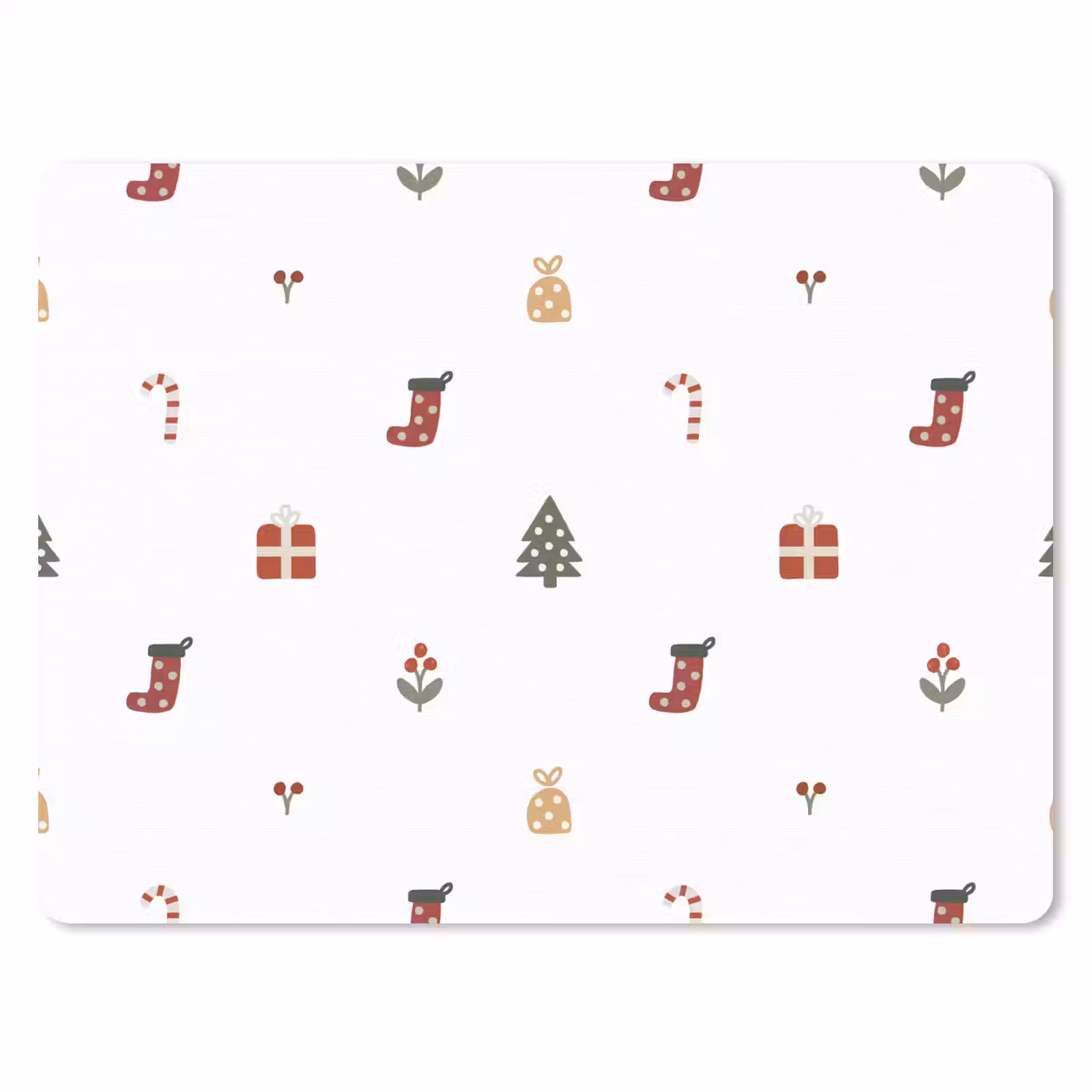 Muismat - Illustratie - Kerstsymbolen - Wit — 1