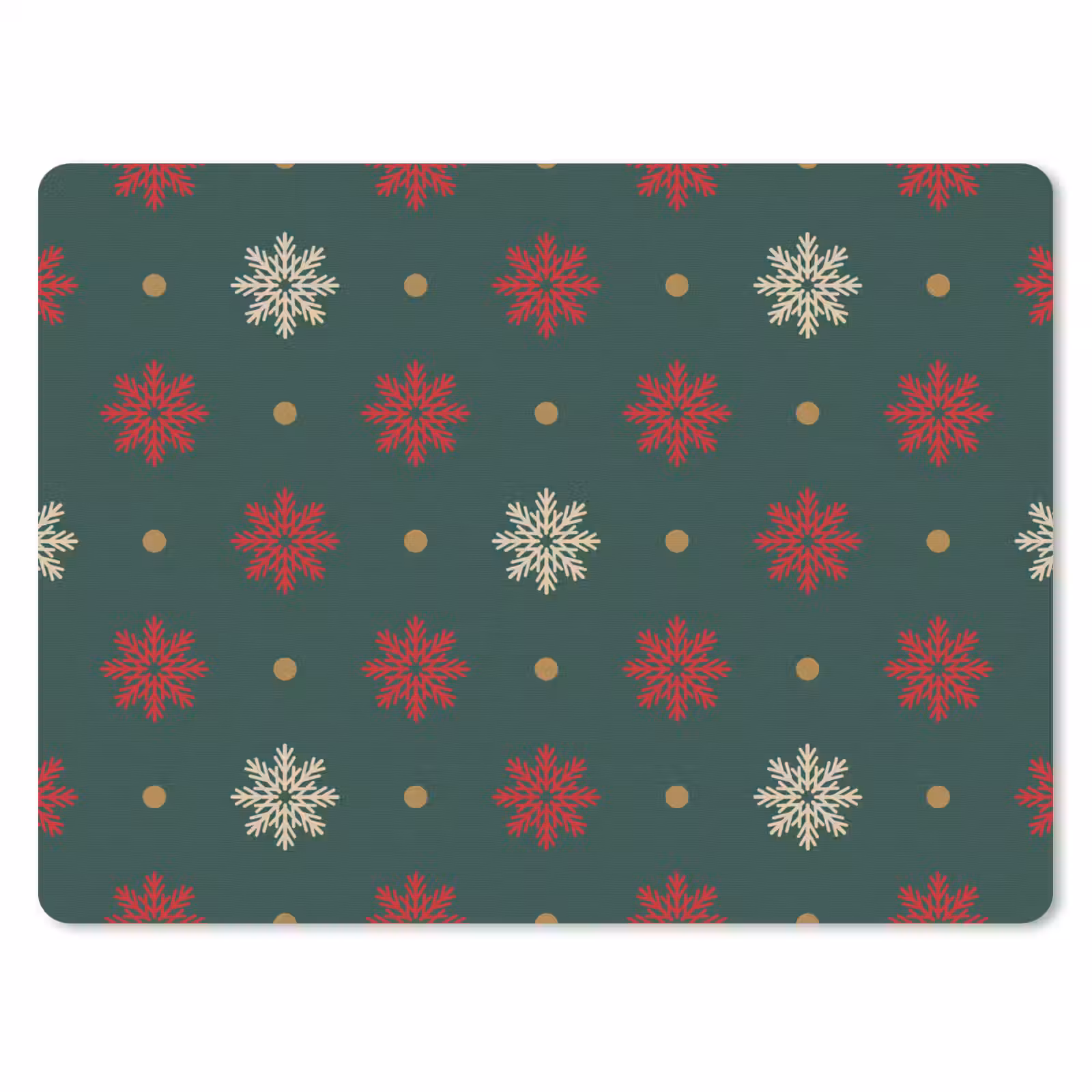 Muismat - Illustratie - Sneeuwvlokken - Groen — 1