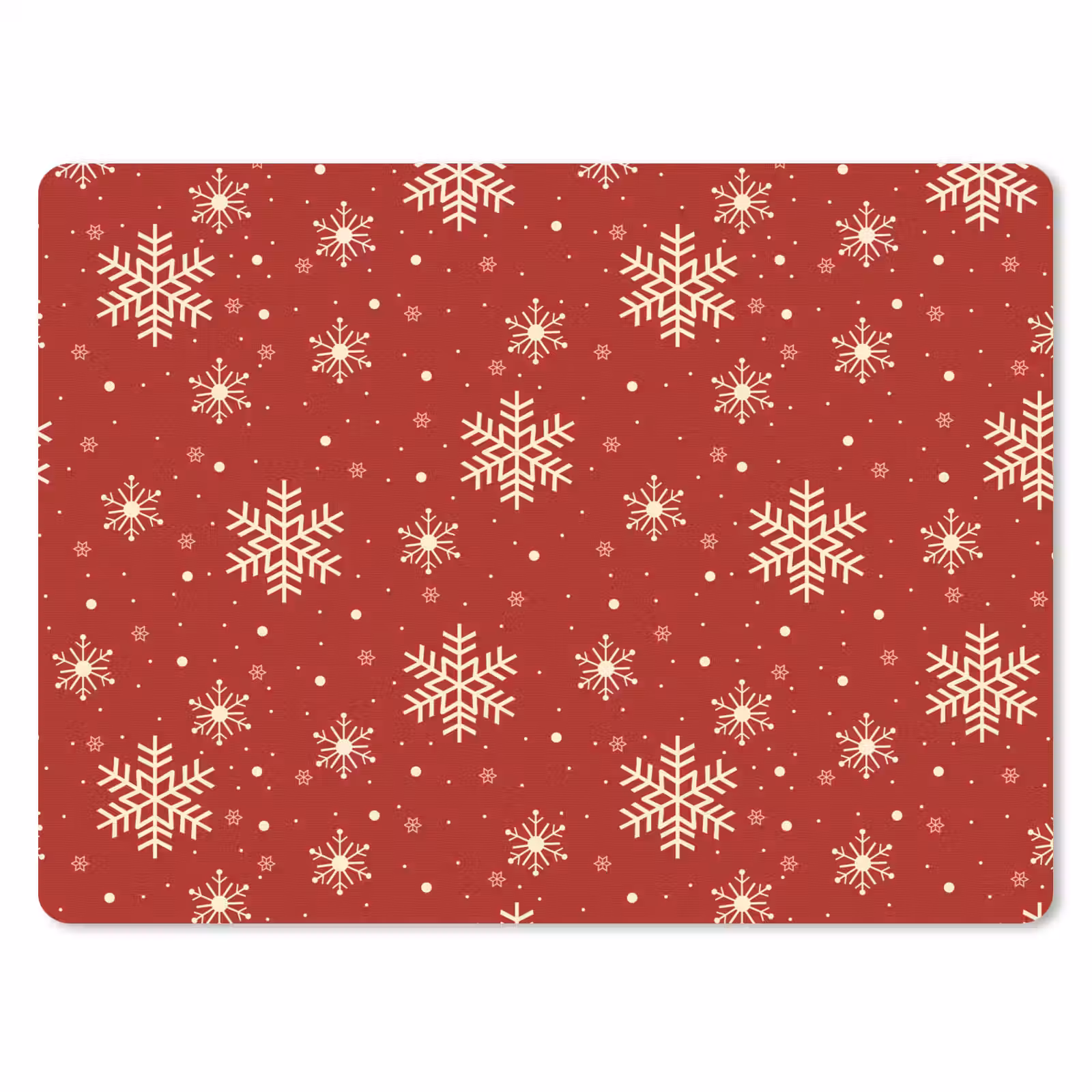 Muismat - Illustratie - Sneeuwvlokken - Rood — 1