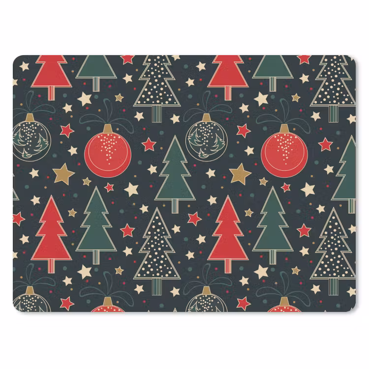 Muismat - Illustratie - Kerst - Sterren - Groen — 1