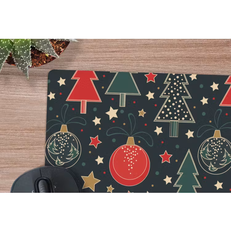 Muismat - Illustratie - Kerst - Sterren - Groen — 4