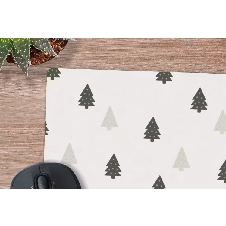 Muismat - Illustratie - Kerstbomen - Wit — 4