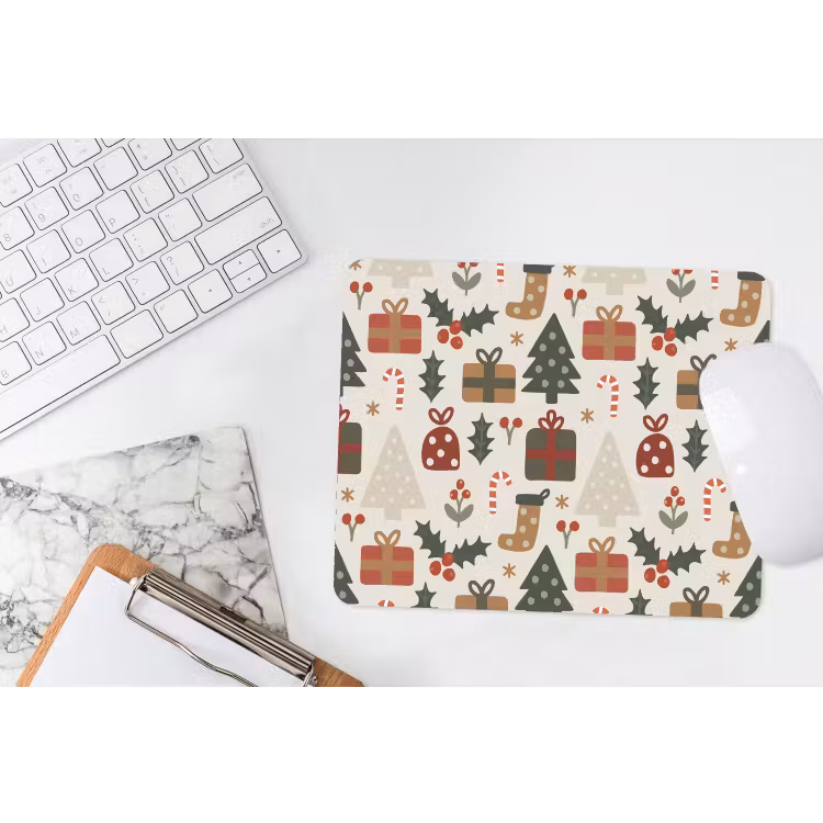 Muismat - Illustratie - Kerstfiguren - Beige — 2