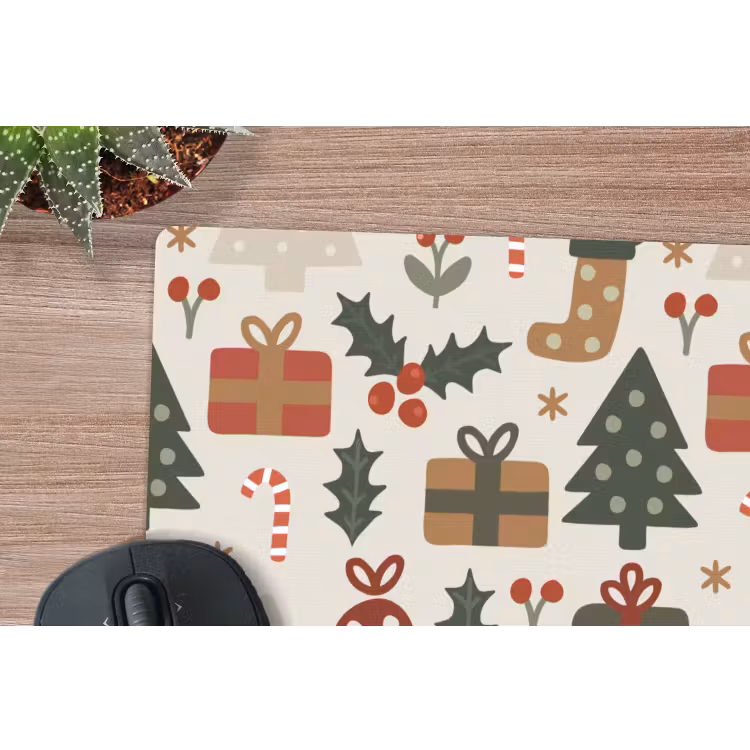Muismat - Illustratie - Kerstfiguren - Beige — 4