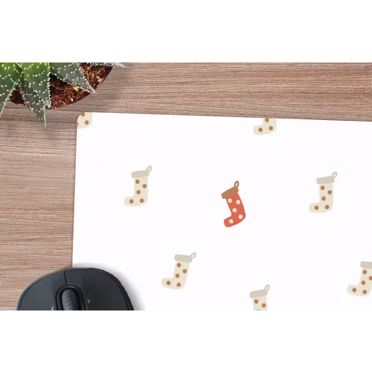 Muismat - Illustratie - Kerstsokken - Wit — 4