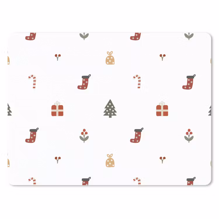 Muismat - Illustratie - Kerstsymbolen - Wit — 1