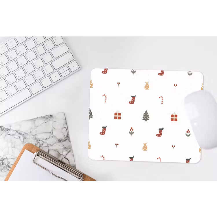 Muismat - Illustratie - Kerstsymbolen - Wit — 2