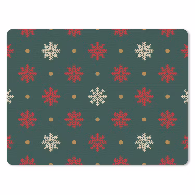 Muismat - Illustratie - Sneeuwvlokken - Groen — 1