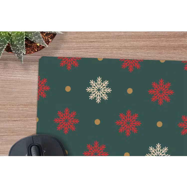 Muismat - Illustratie - Sneeuwvlokken - Groen — 4