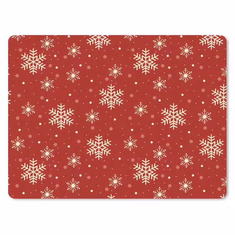 Muismat - Illustratie - Sneeuwvlokken - Rood — 1