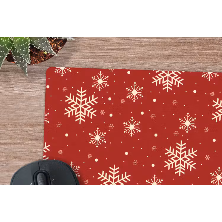 Muismat - Illustratie - Sneeuwvlokken - Rood — 4