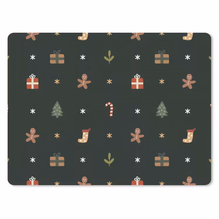 Muismat - Patroon - Kerstsymbolen - Groen — 1