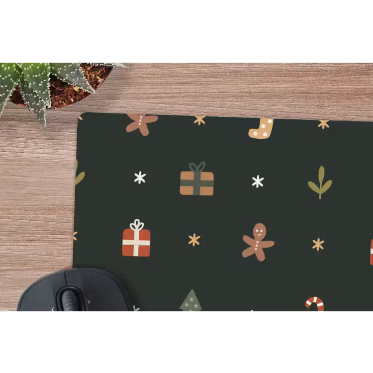 Muismat - Patroon - Kerstsymbolen - Groen — 4