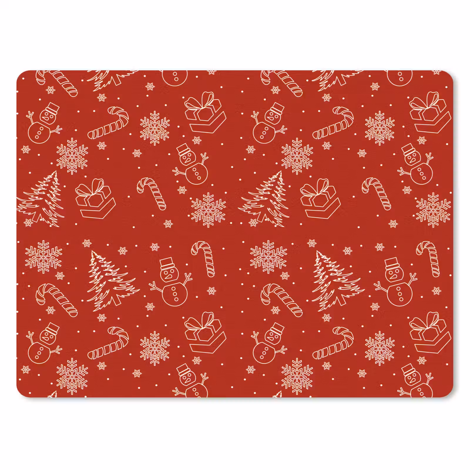 Muismat - Illustratie - Kerstsymbolen - Rood — 1