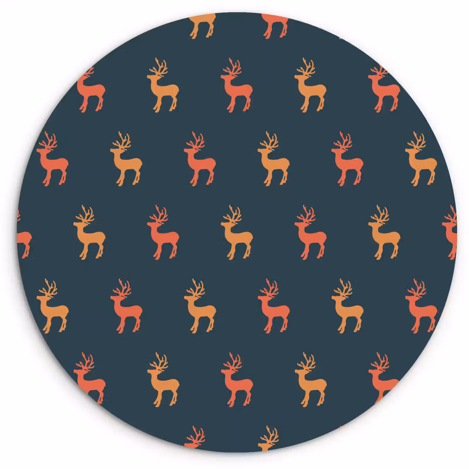 Muurcirkel - Patroon - Herten - Blauw — 1