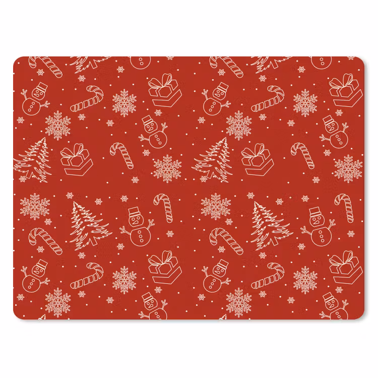 Muismat - Illustratie - Kerstsymbolen - Rood — 1