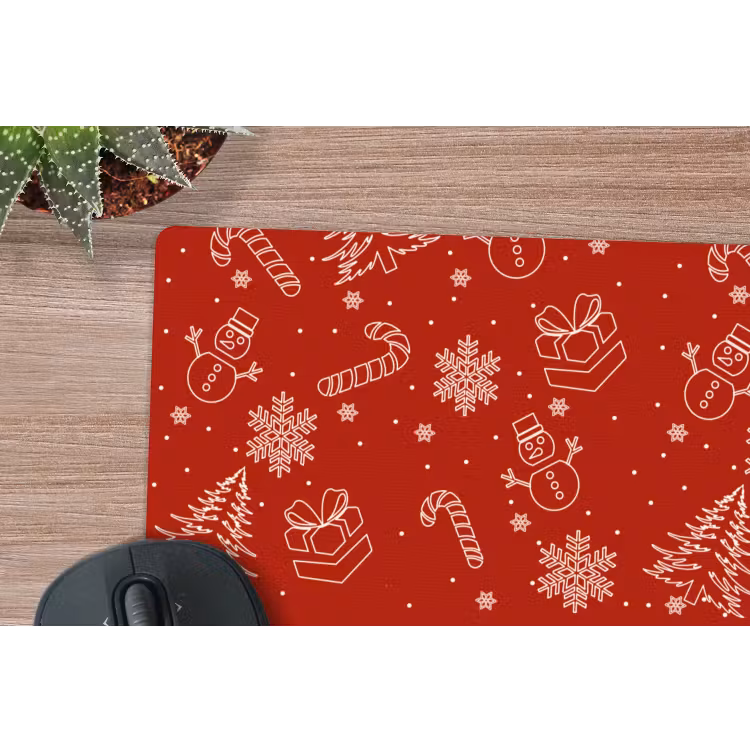 Muismat - Illustratie - Kerstsymbolen - Rood — 4