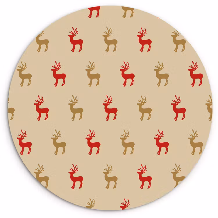 Muurcirkel - Patroon - Herten - Beige — 1