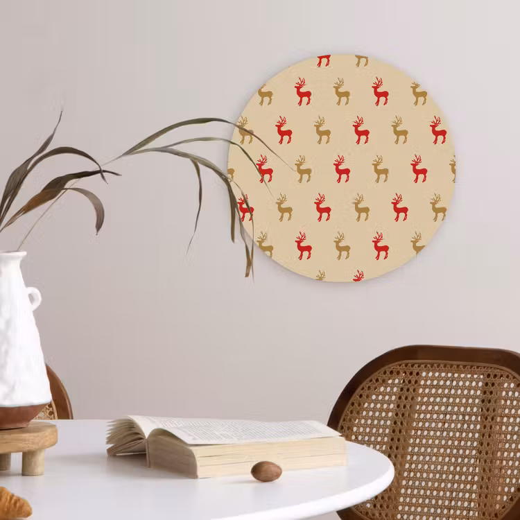 Muurcirkel - Patroon - Herten - Beige — 4
