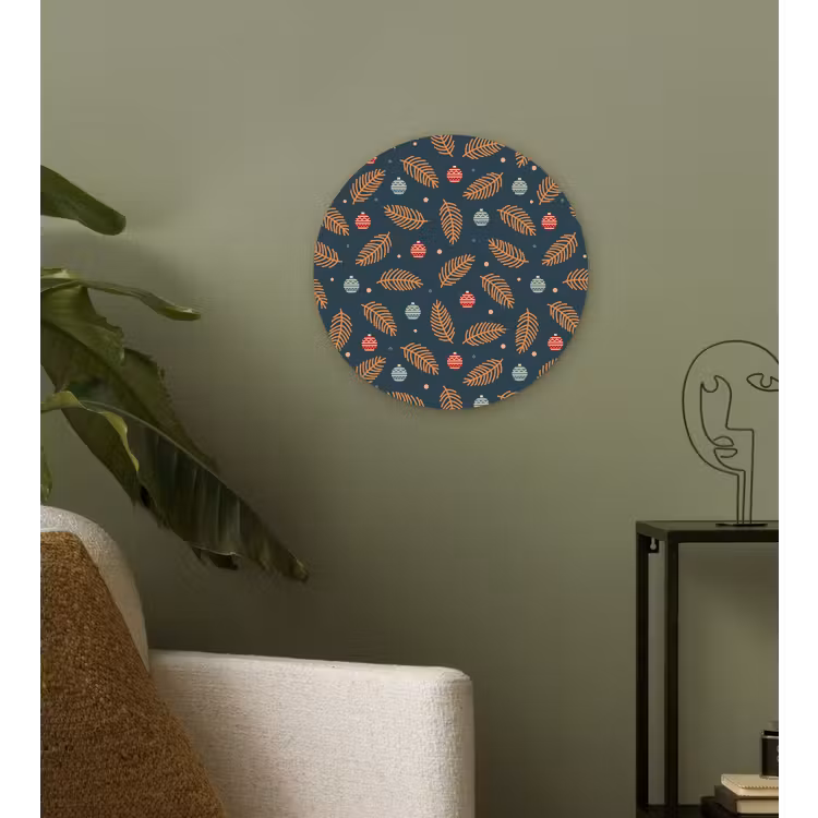 Muurcirkel - Patroon - Kerst - Symbolen - Donkerblauw — 3