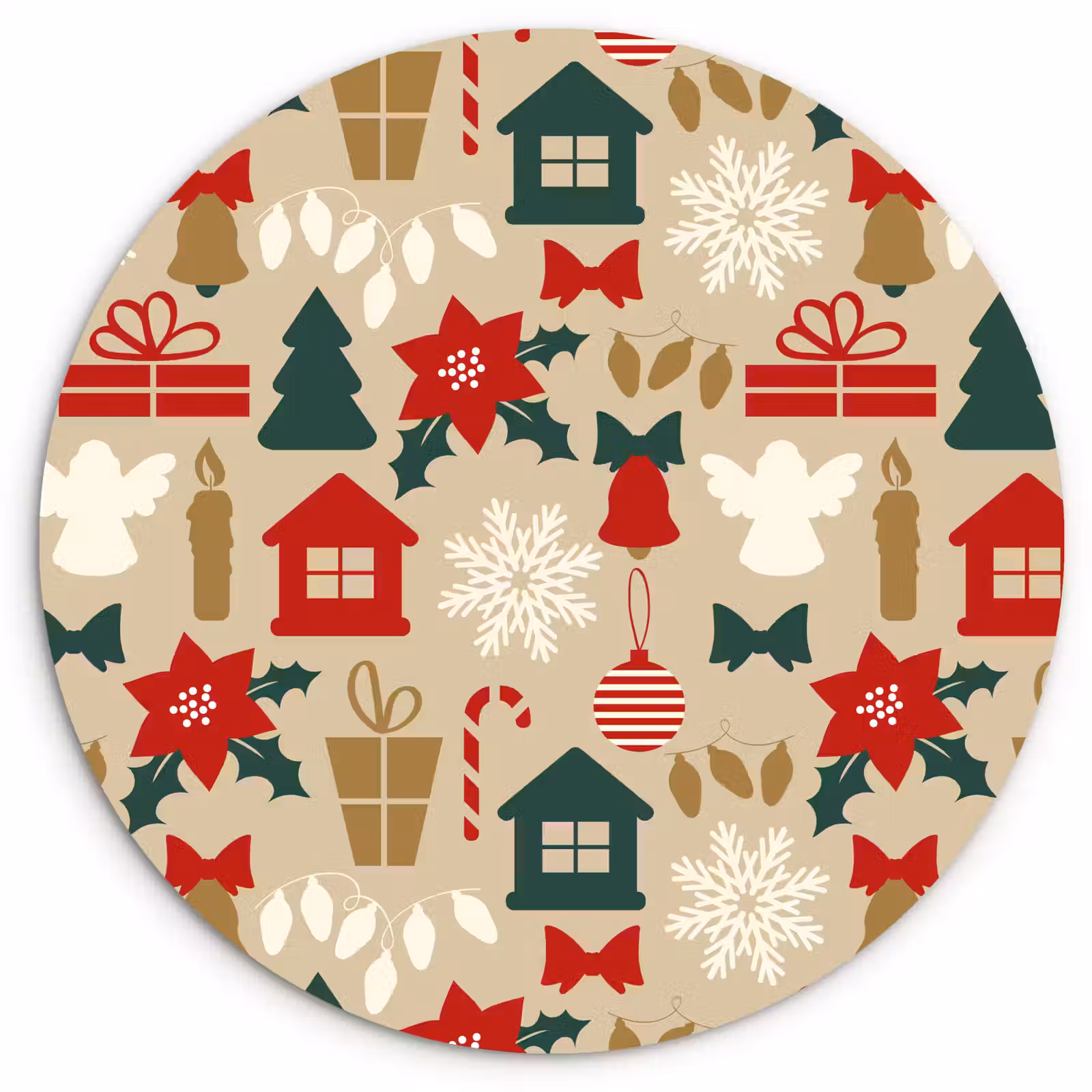 Muurcirkel - Illustratie - Kerst - Beige — 1