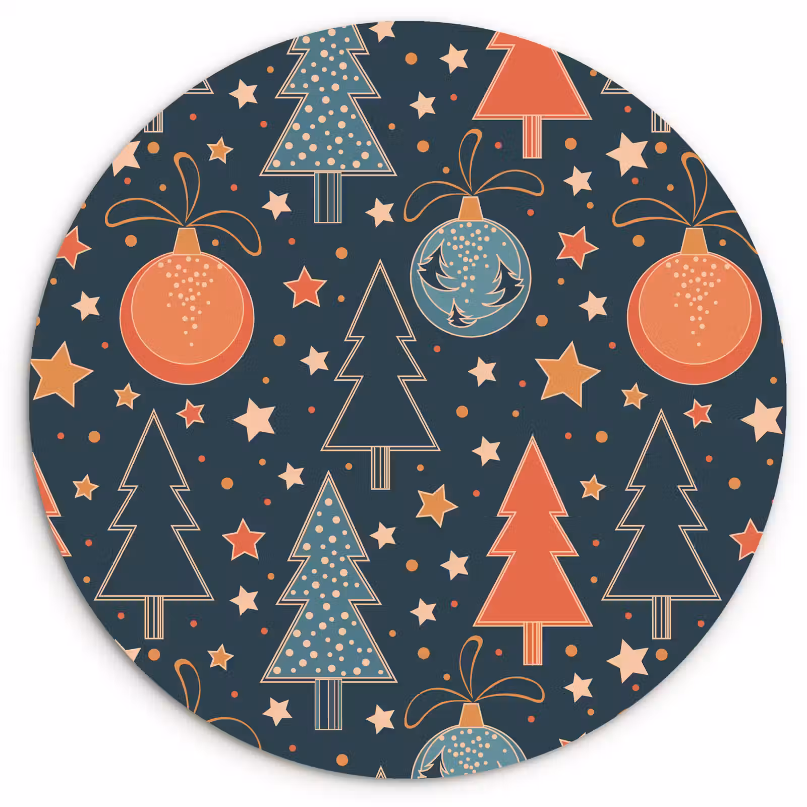 Muurcirkel - Illustratie - Kerst - Symbolen - Blauw — 1