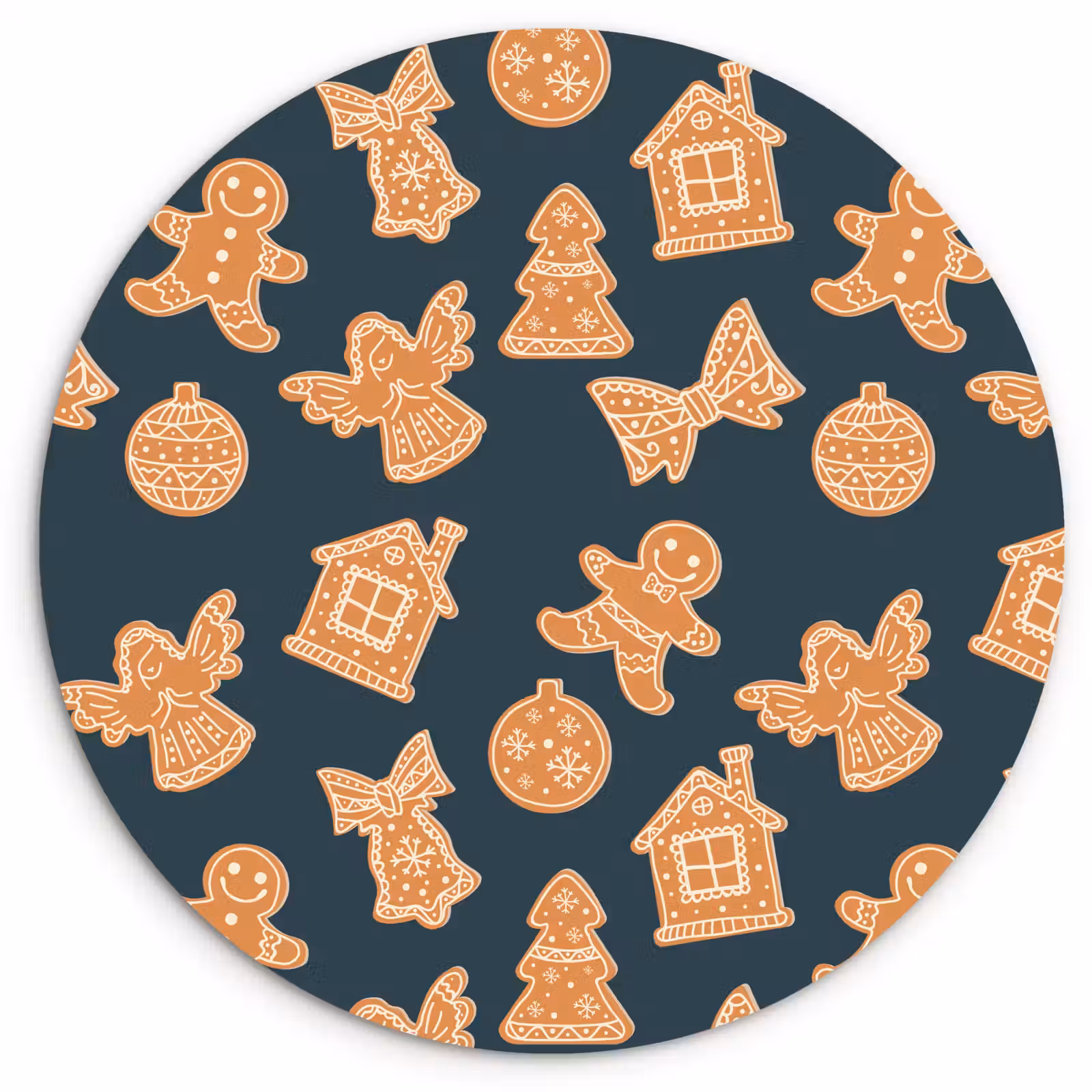 Muurcirkel - Illustratie - Koekjes - Blauw — 1