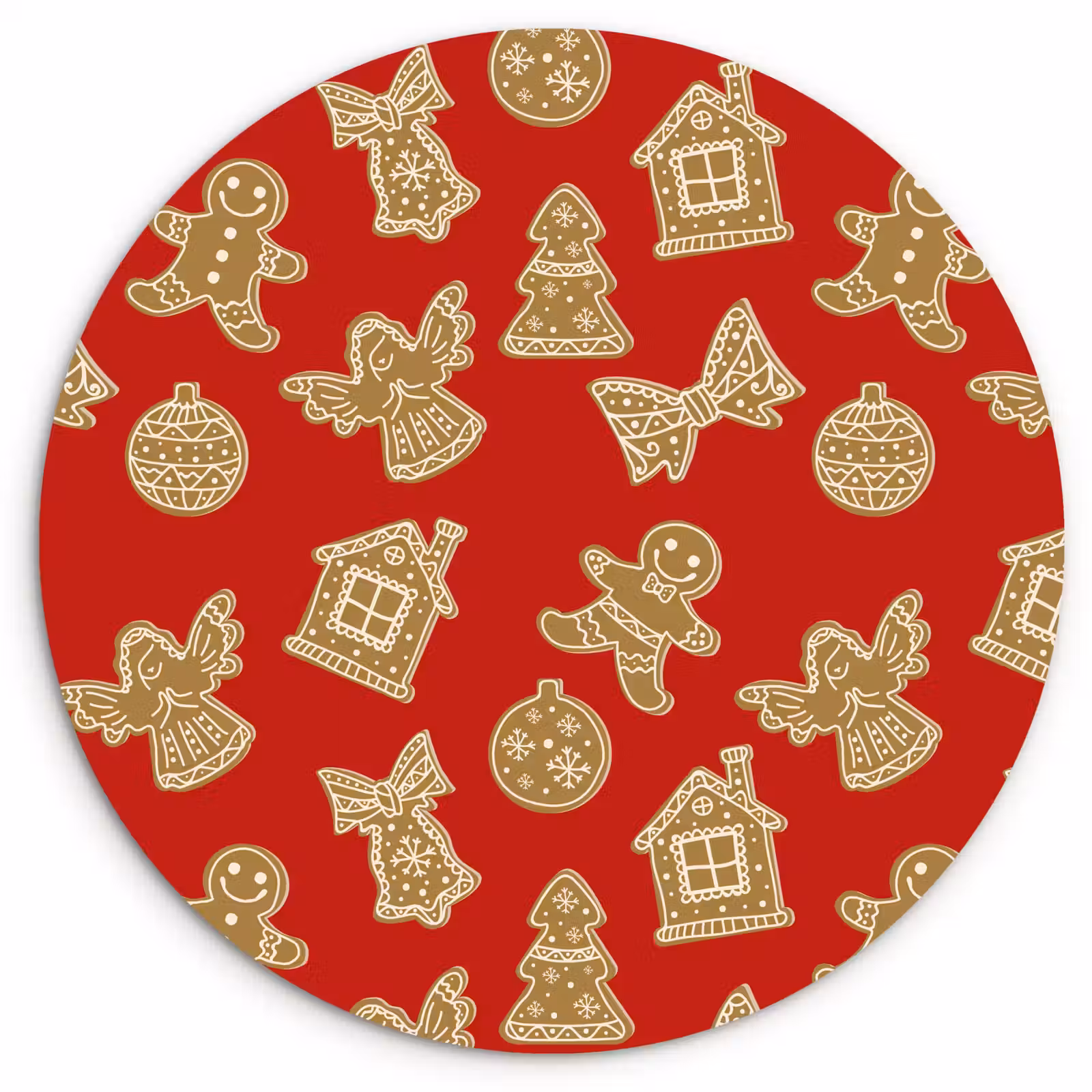 Muurcirkel - Illustratie - Koekjes - Rood — 1
