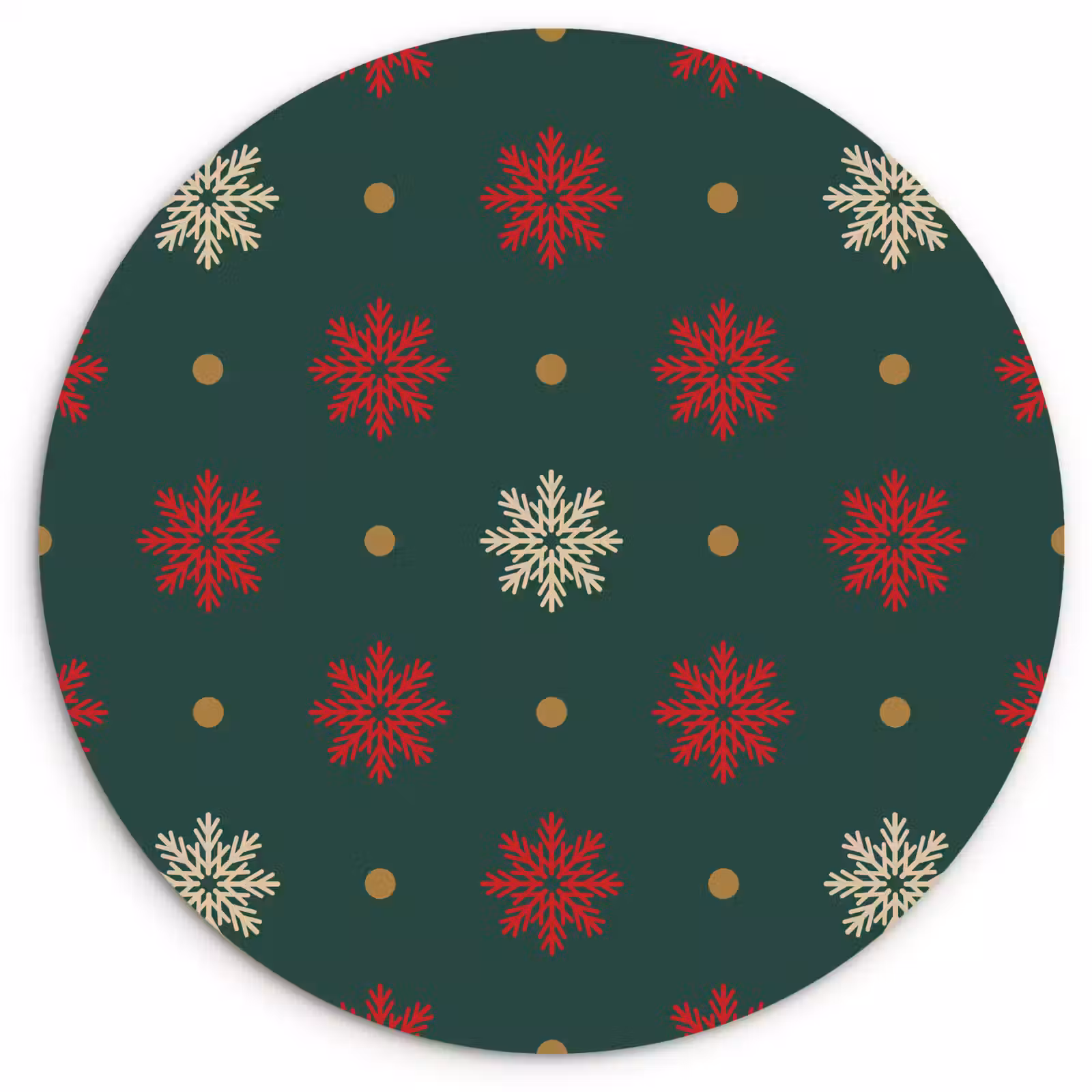 Muurcirkel - Illustratie - Sneeuwvlokken - Groen — 1