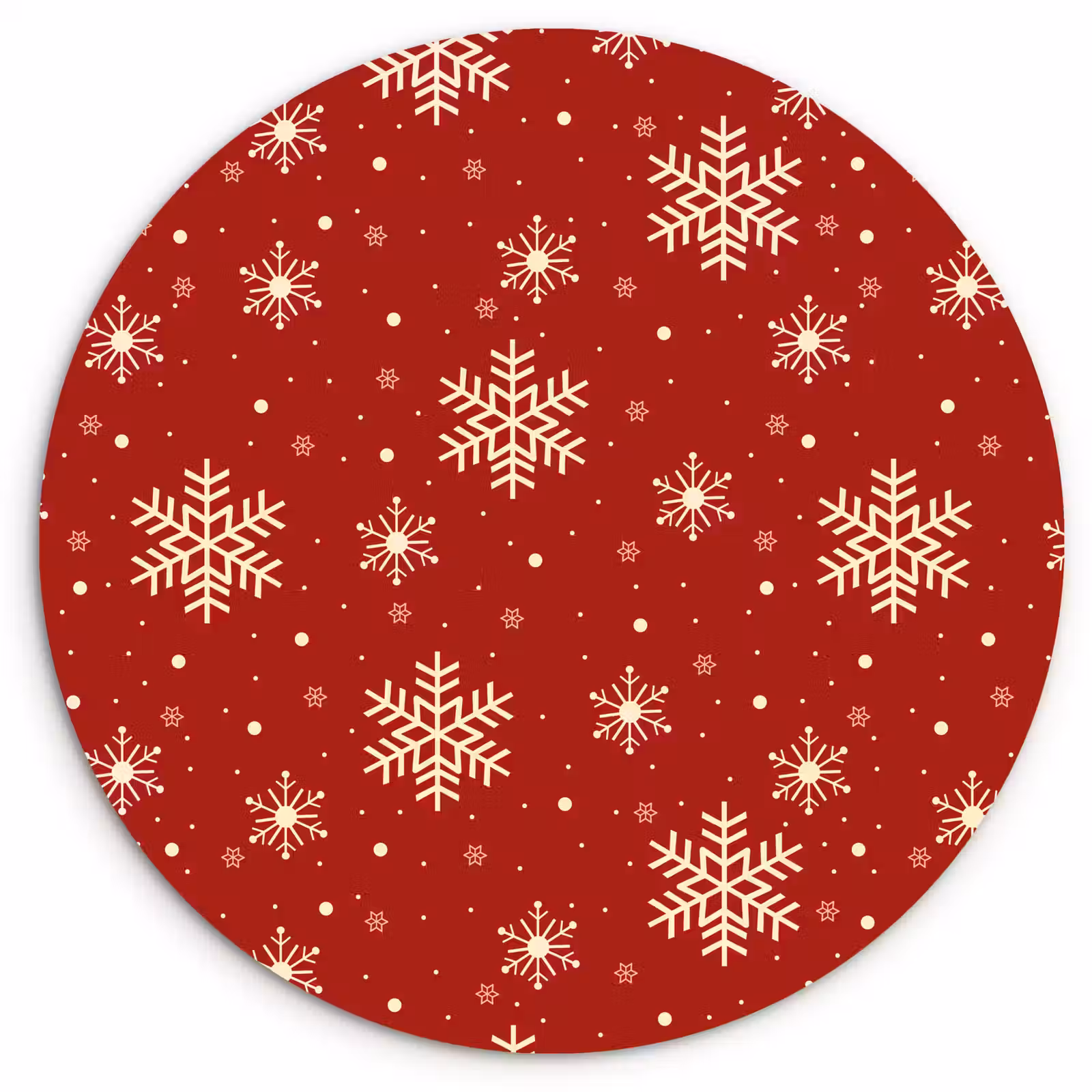 Muurcirkel - Illustratie - Sneeuwvlokken - Rood — 1