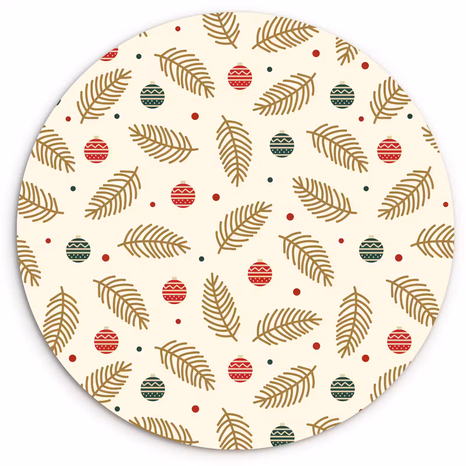 Muurcirkel - Patroon - Kerst - Symbolen - Beige — 1