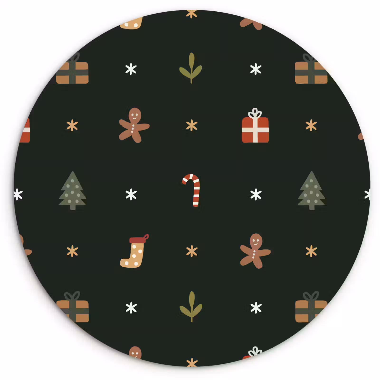 Muurcirkel - Patroon - Kerstsymbolen - Groen — 1