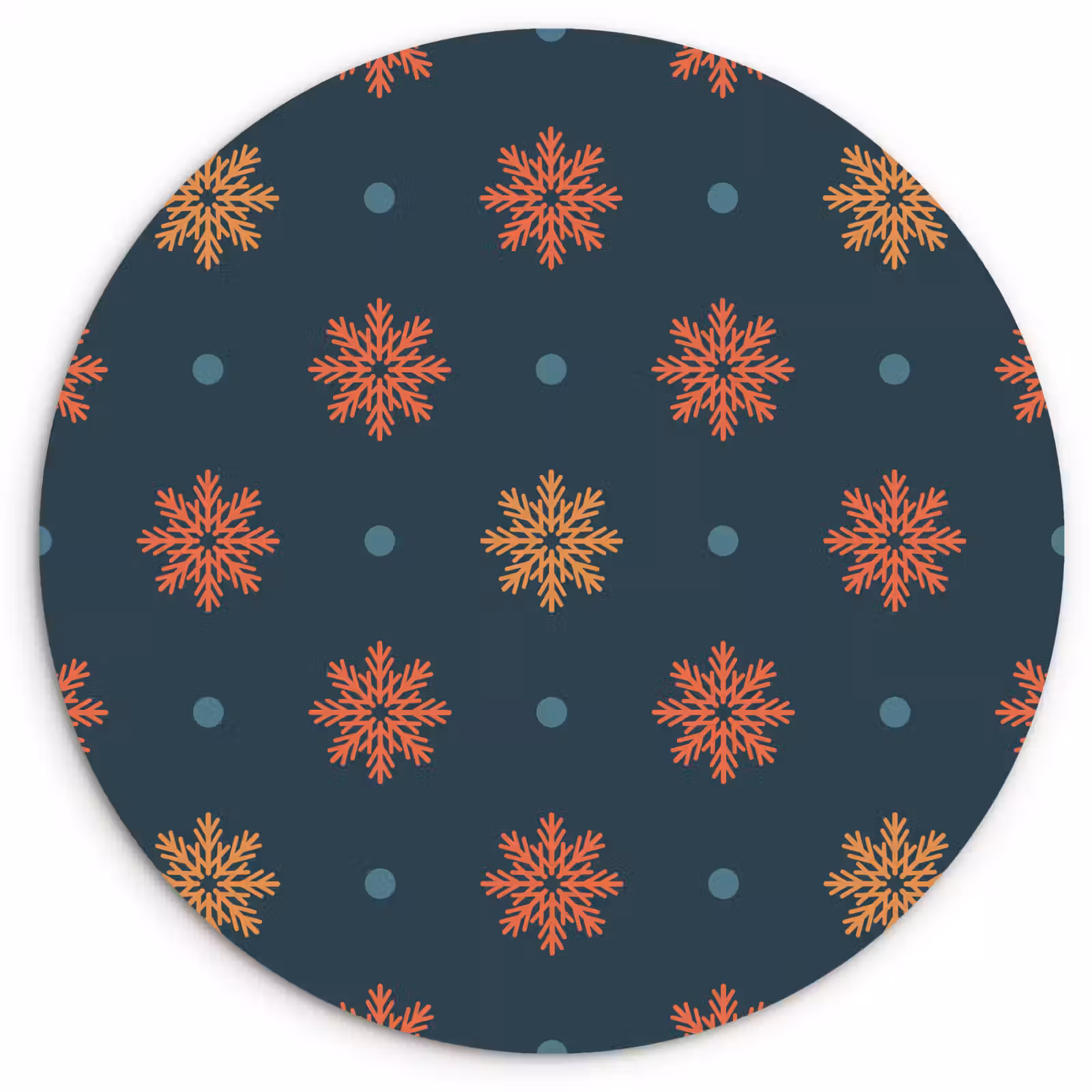 Muurcirkel - Patroon - Sneeuwvlokken - Blauw — 1